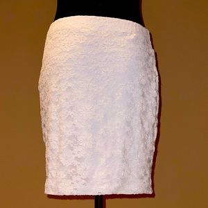 Forever 21 White Floral Lace Short Skirt Size L